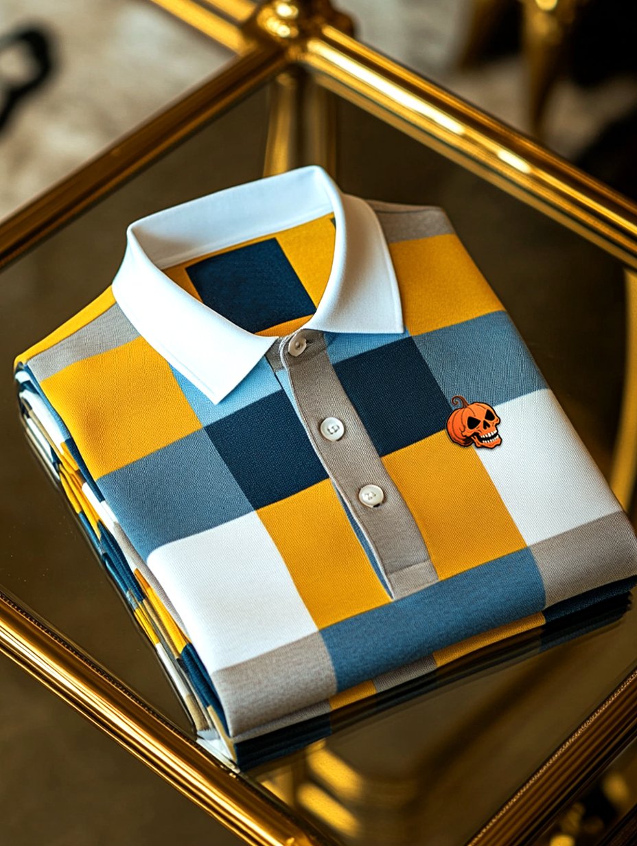 Camisa polo ejecutivo casual Artistic Button de manga corta para hombre