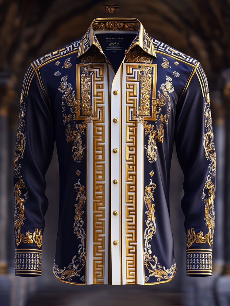 Camisa satén Luxe de manga larga con botones para hombre