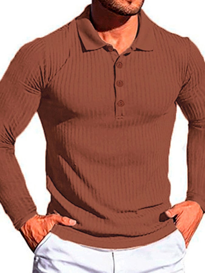 Casual Sports elástico Vertical rayas Polo Knicamiseta