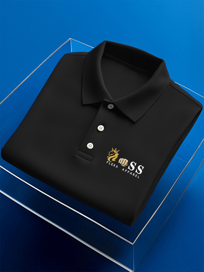 Camisa polo ejecutivo casual estampado de manga corta para hombre