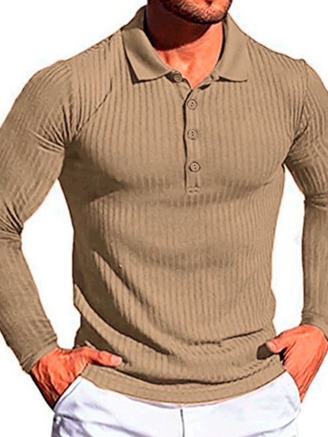 Casual Sports elástico Vertical rayas Polo Knicamiseta