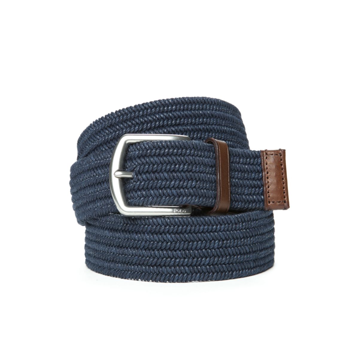 Leather-Trim Braided Belt - 1