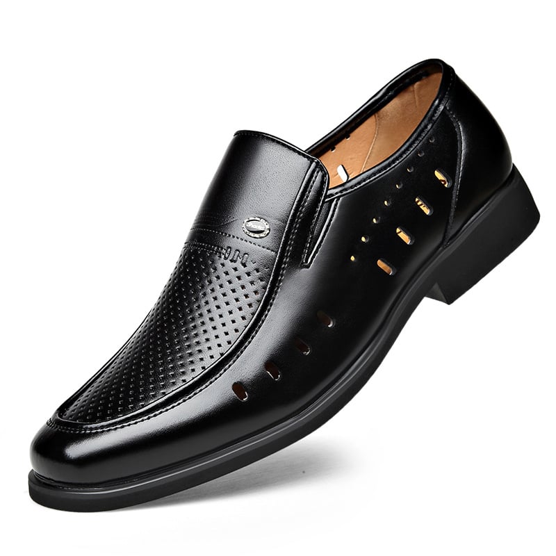 Zapatos Pointed British ejecutivo formal Hollow cuero para hombre