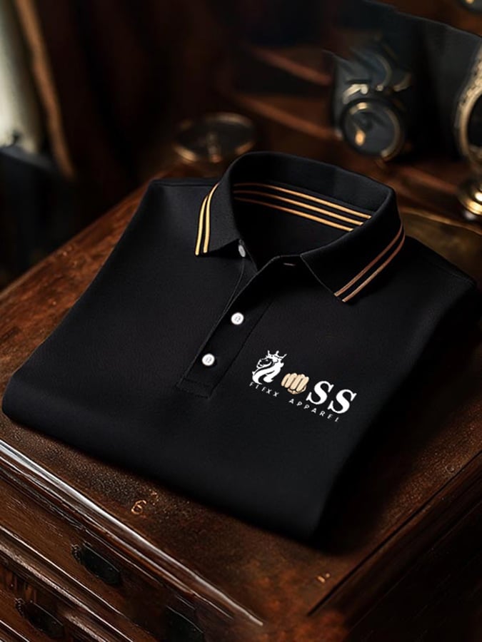 Camisa polo ejecutivo casual estampado para hombre