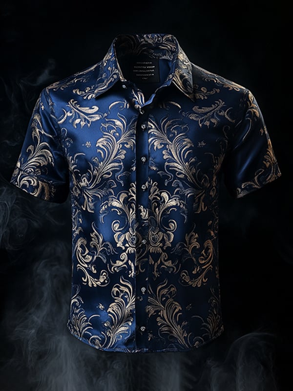 Camisa retro Gothic diseño de manga corta para hombre