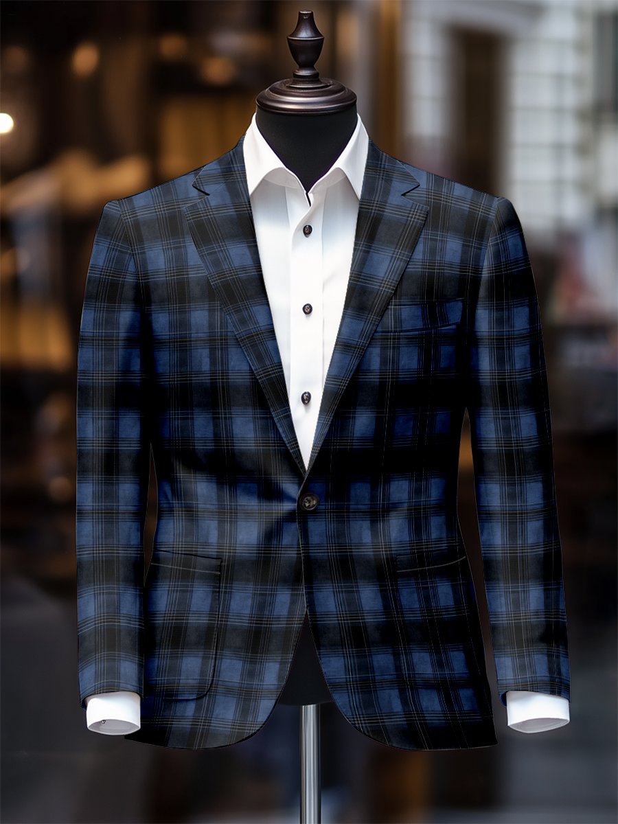 Saco retro casual a cuadros para hombre