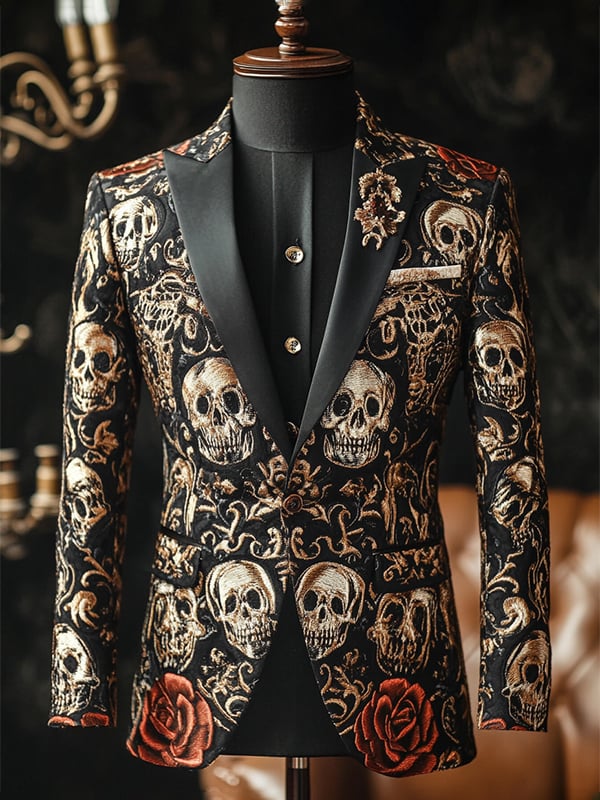 Saco de lujo casual ejecutivo Skull para hombre