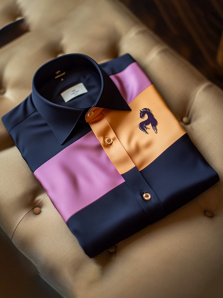 Camisa satén Luxe de manga larga con botones para hombre