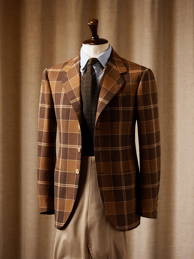 De modaable a cuadros Design Single-Breasted bolsillo Design casual Suit para hombre