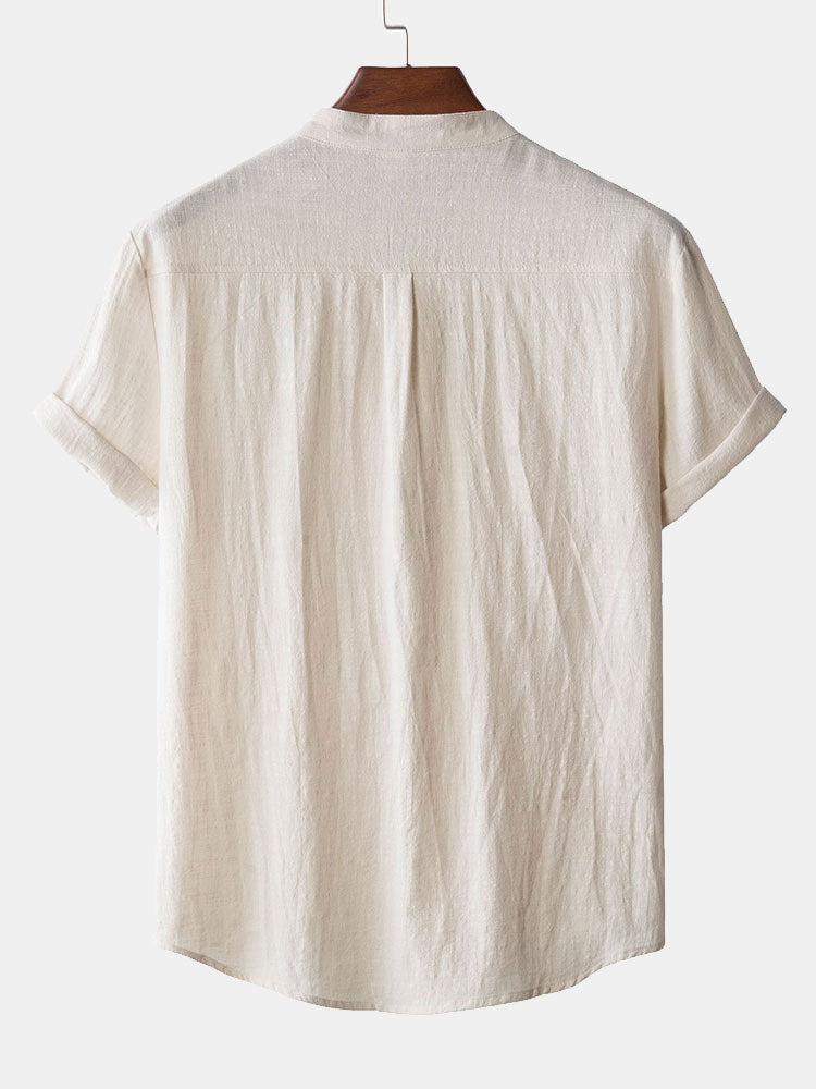 Camisa Henry Collar With Pocket