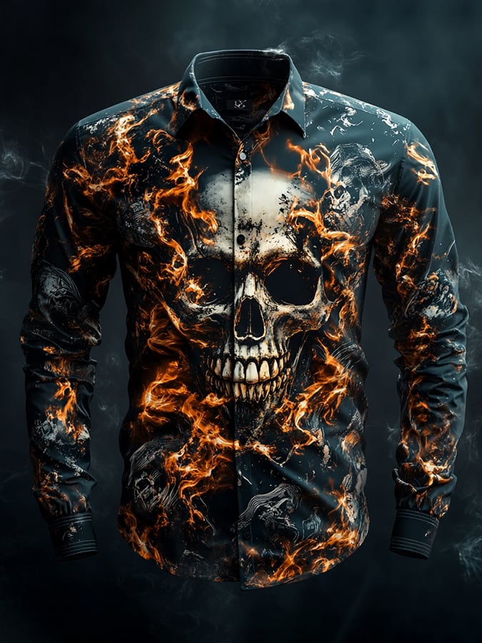 Camisa vintage Art Skull para hombre
