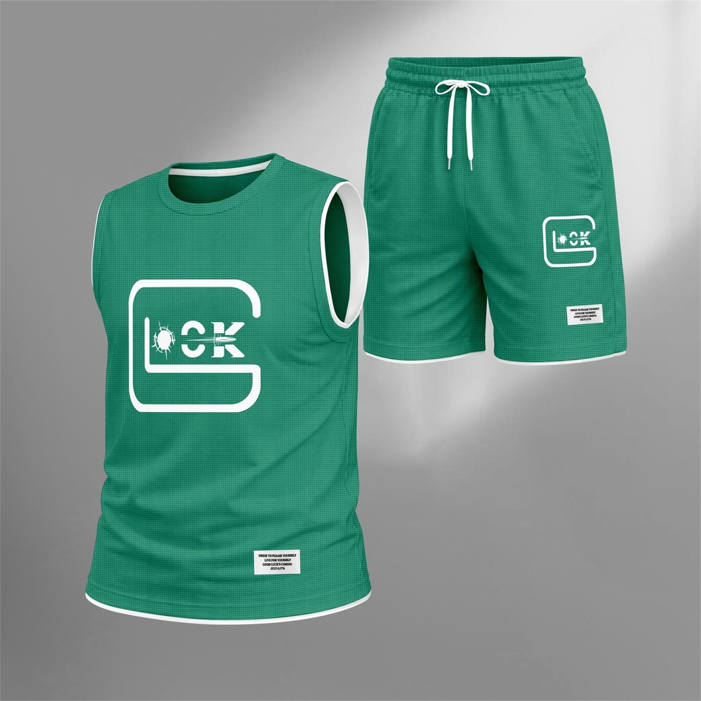 Shorts Matching Graphic Tank Top and Set, 2 Piece casual Sleeveless Outfit for Summer, Regular Fit Streetwear Clothing Set, suave transpirable Everyday Wear for Gym Travel Beach Vacation para hombre