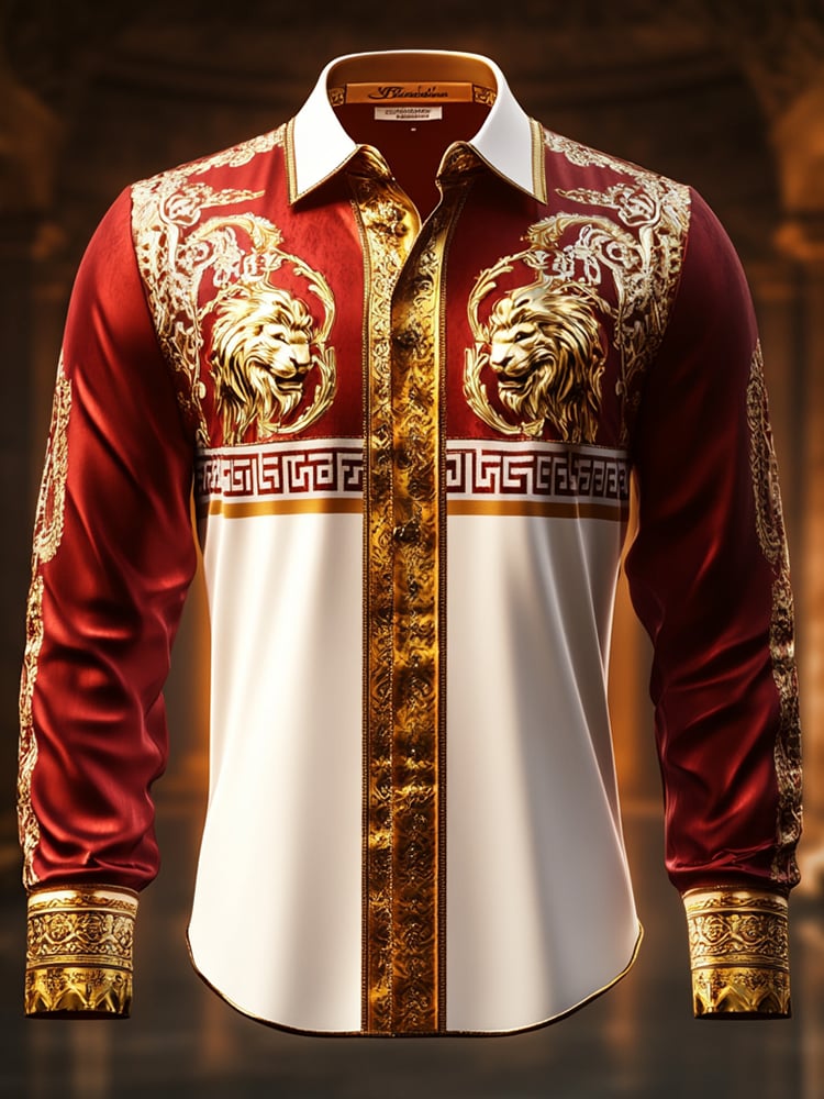 Camisa satén Luxe de manga larga con botones para hombre