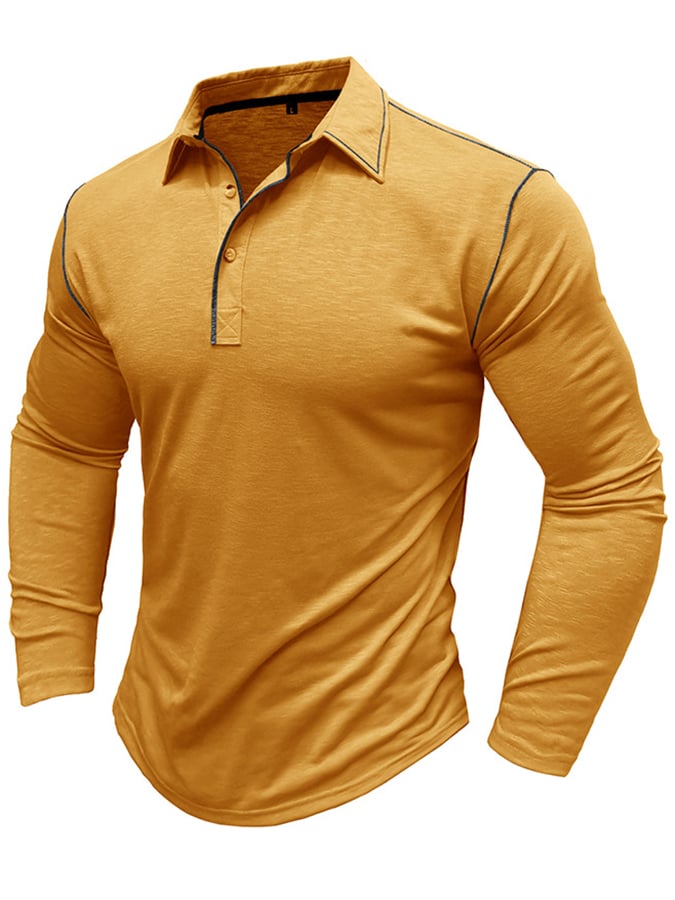 Camisa polo Sports casual Raglan Sleeve Half Button