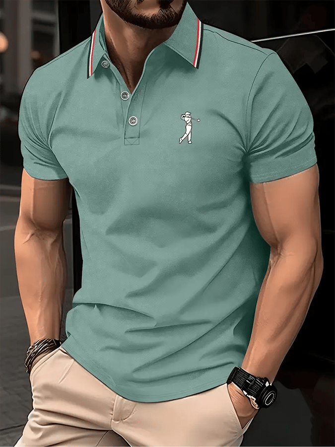 Camisa polo Golf casual estampado casual para hombre