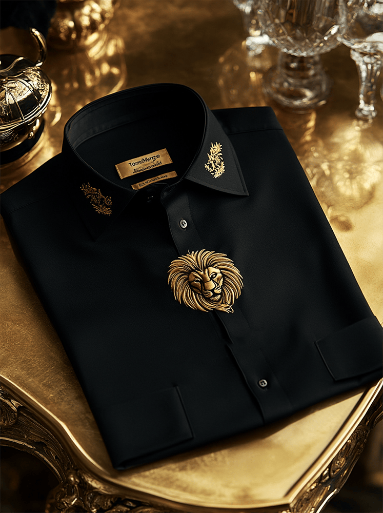 Camisa satén Luxe de manga corta para hombre