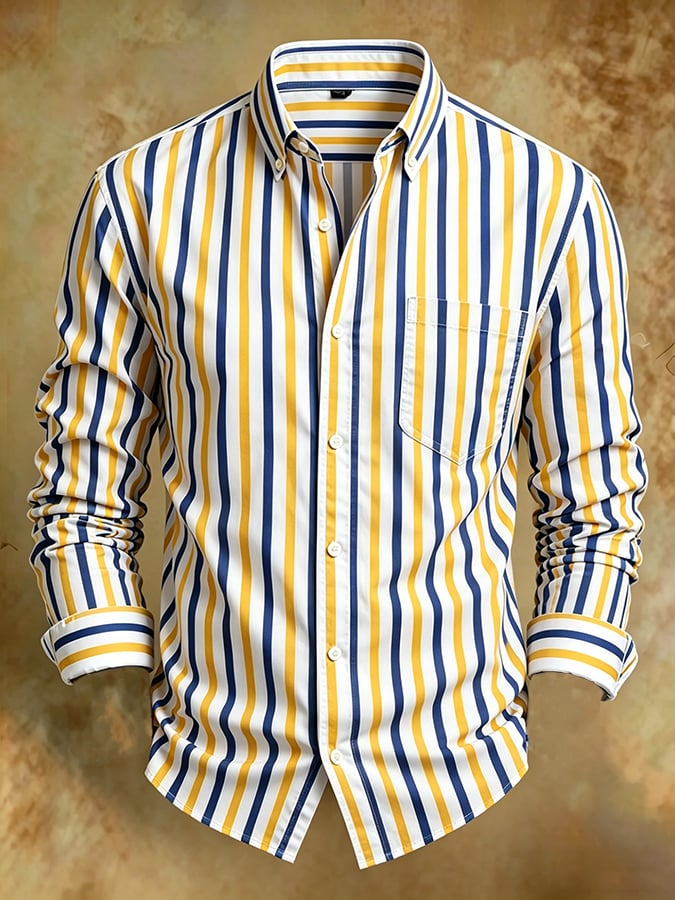 para hombre retro Abstract Art Print Comfortable ejecutivo Style camisa