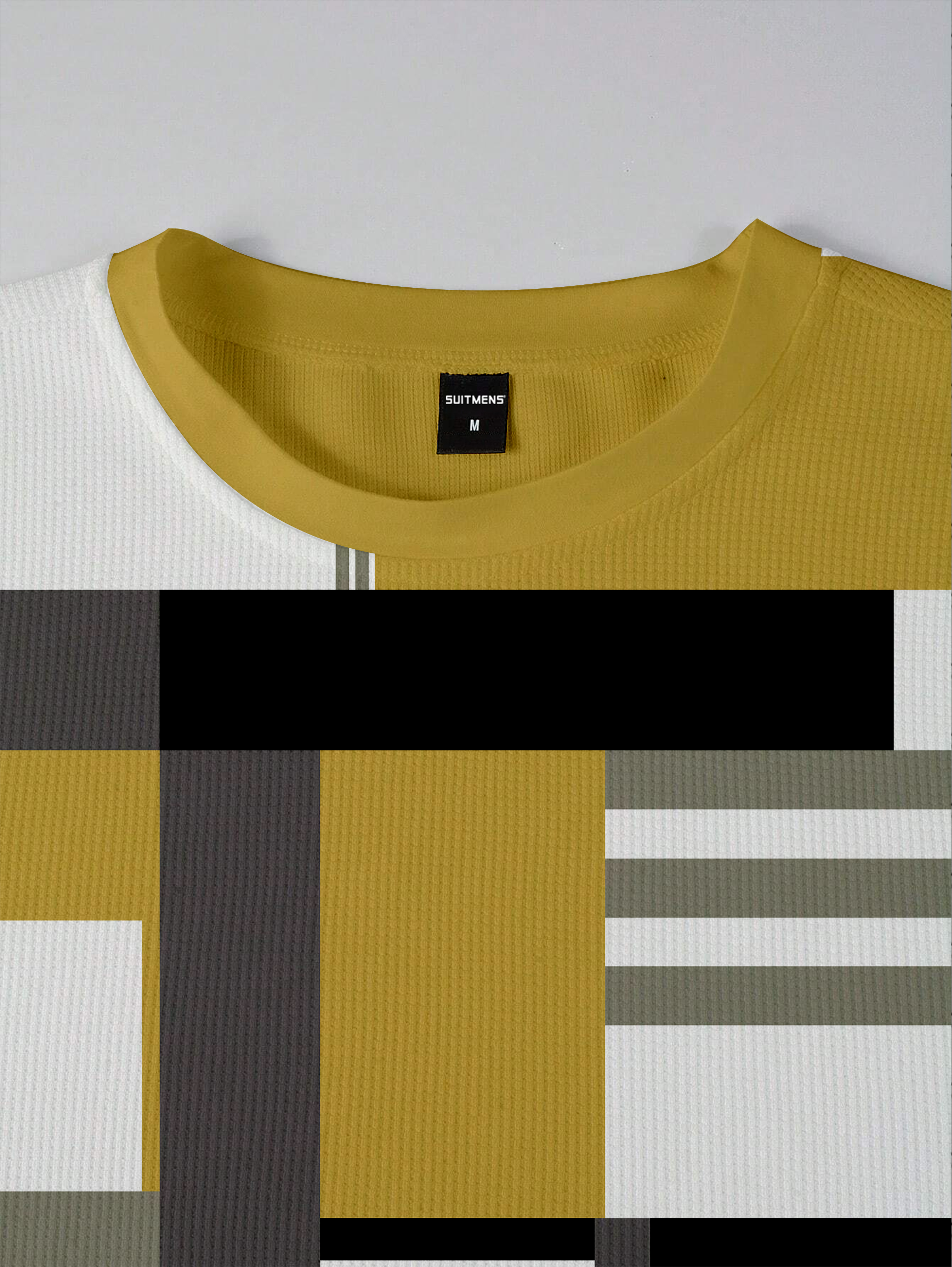 Simple Colorblock Round Neck casual Sports Set 051 para hombre