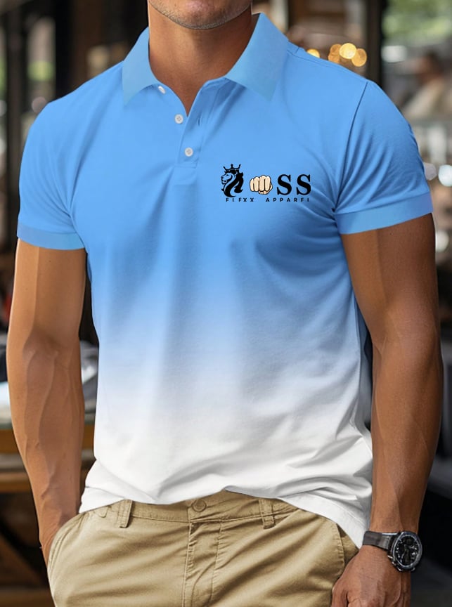 Casual retro ejecutivo Contrast Color Polo para hombre