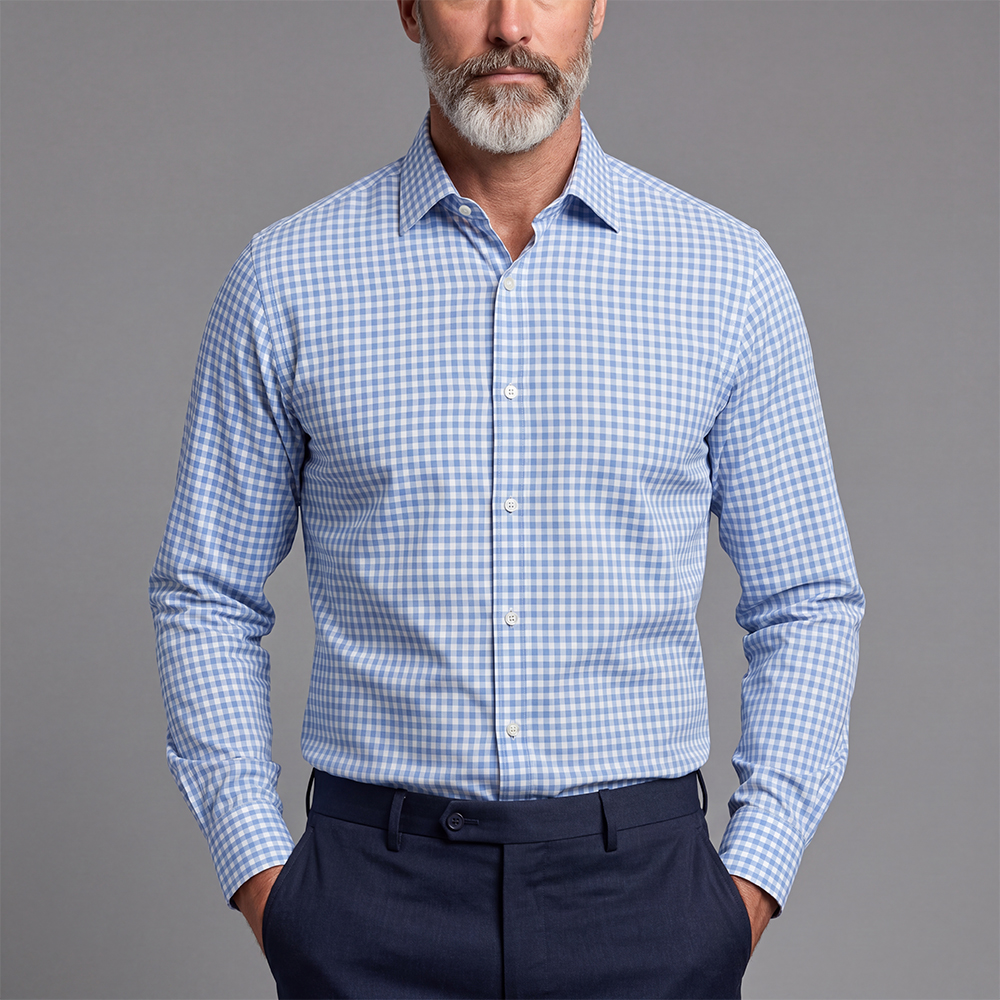 Camisa Four-Way elástico casual Checkered