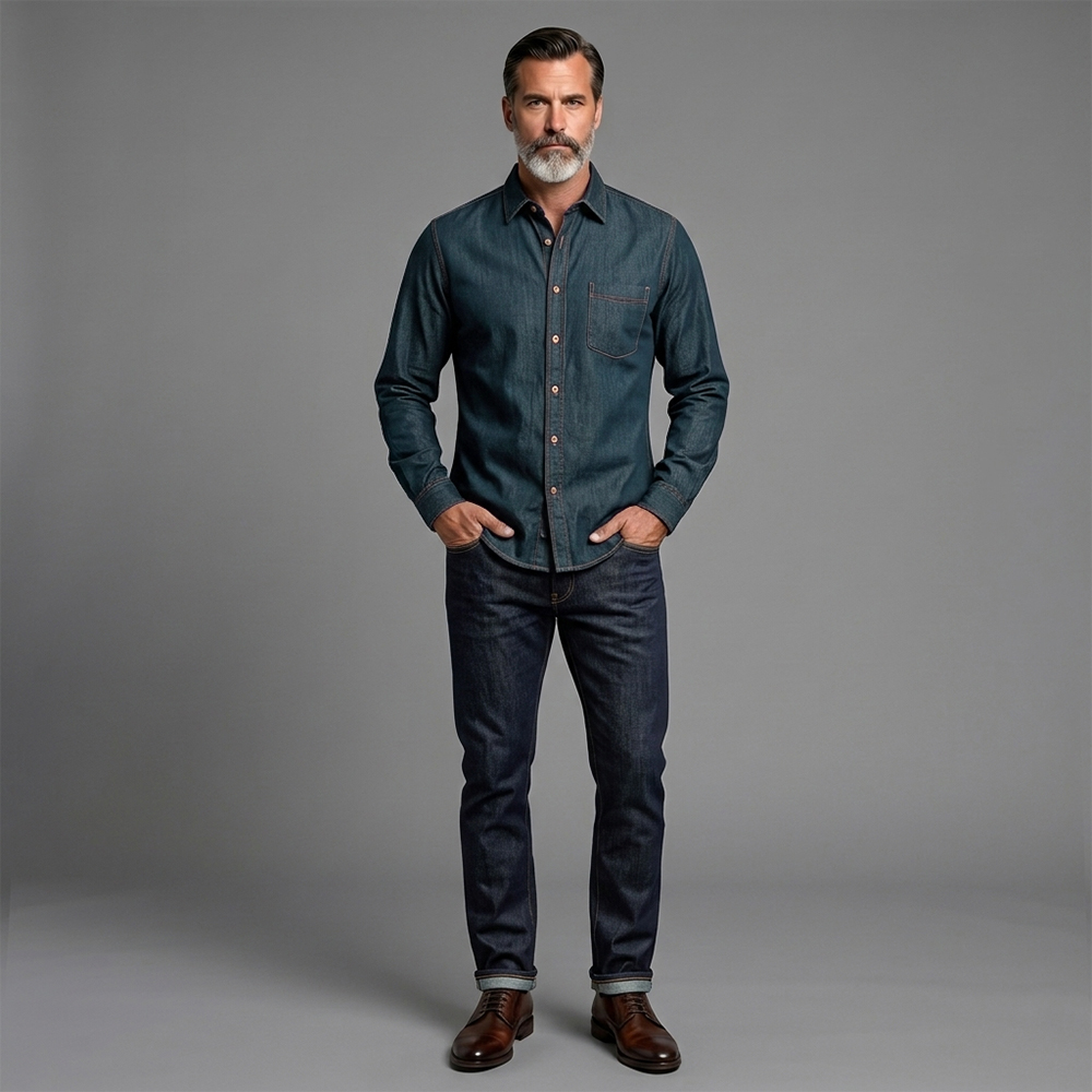 Chaqueta casual Denim camisa For Men