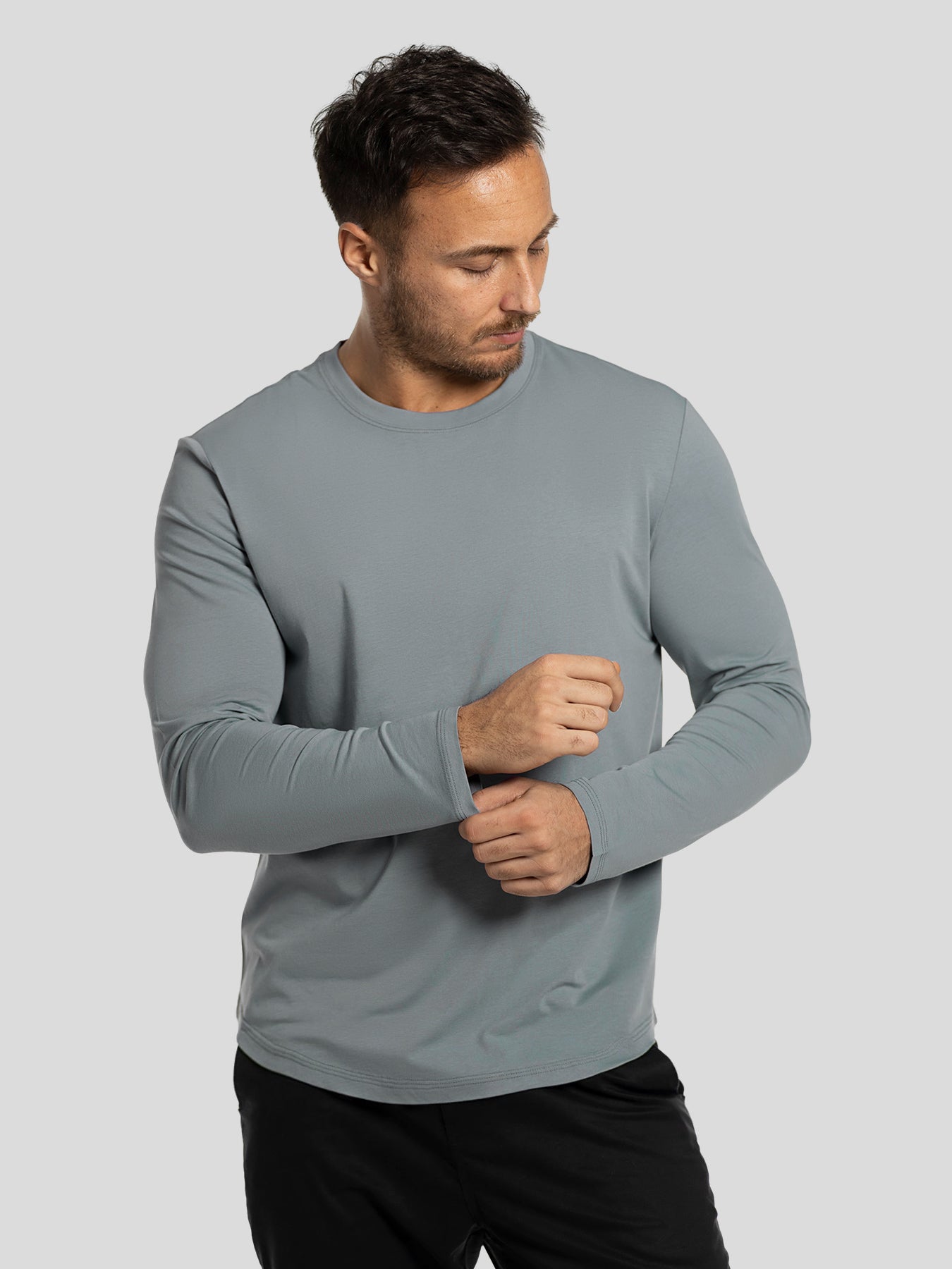 StaySmooth de manga larga Curve Hem Tee: de corte entallado