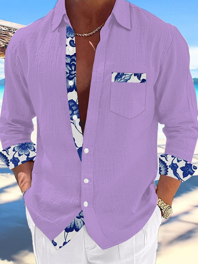 Camisa Hawaii estampado de moda Vacation And casual (With Pockets) para hombre