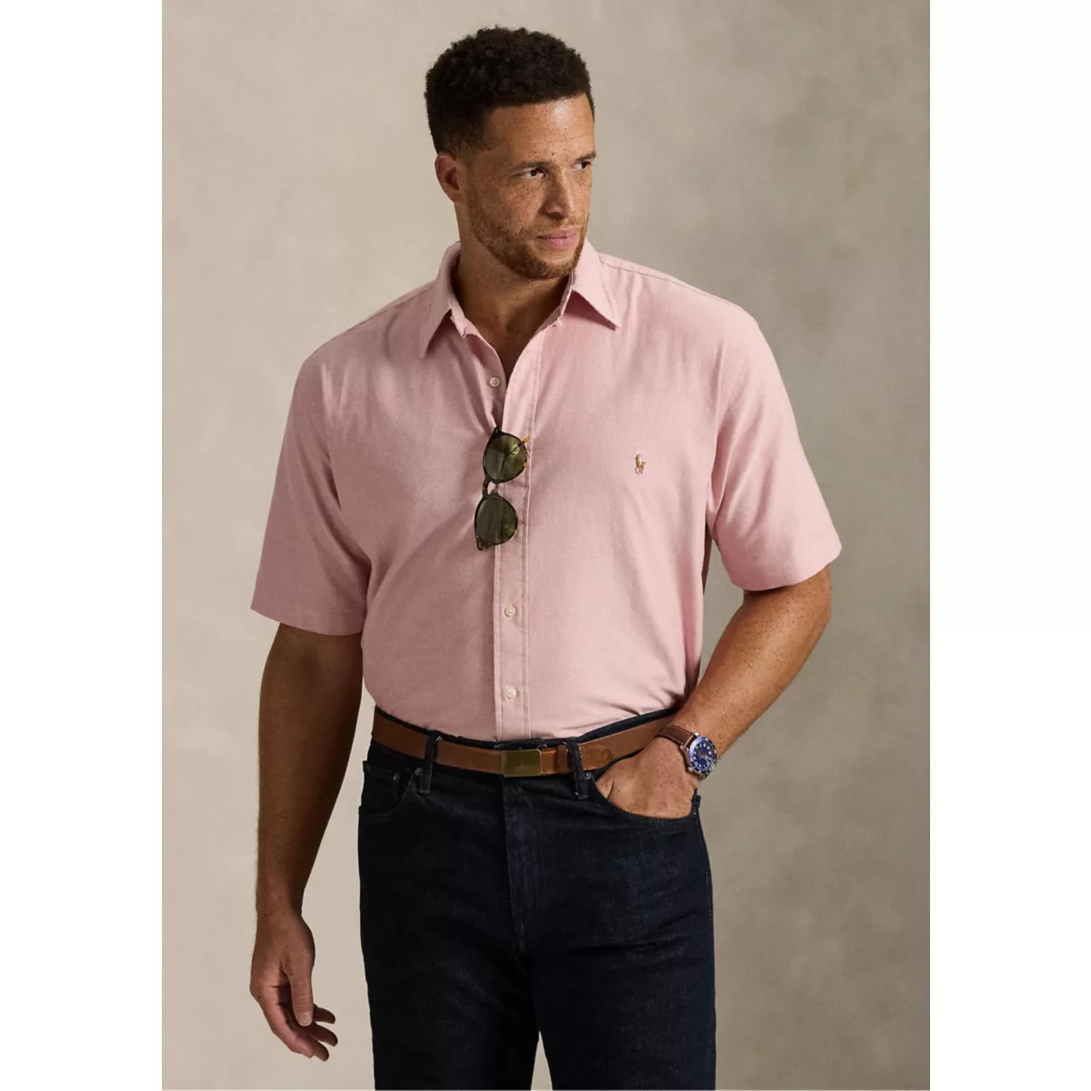 Big & Tall Oxford Short-Sleeve Shirt - 8