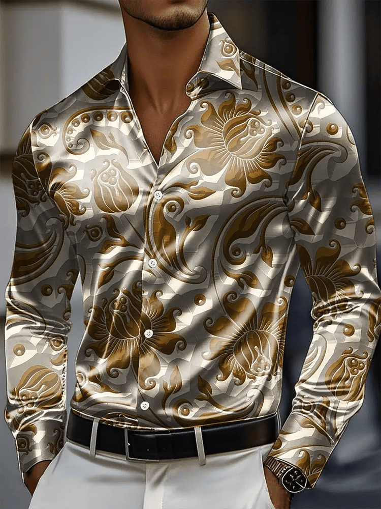 Camisa vintage de manga larga para hombre
