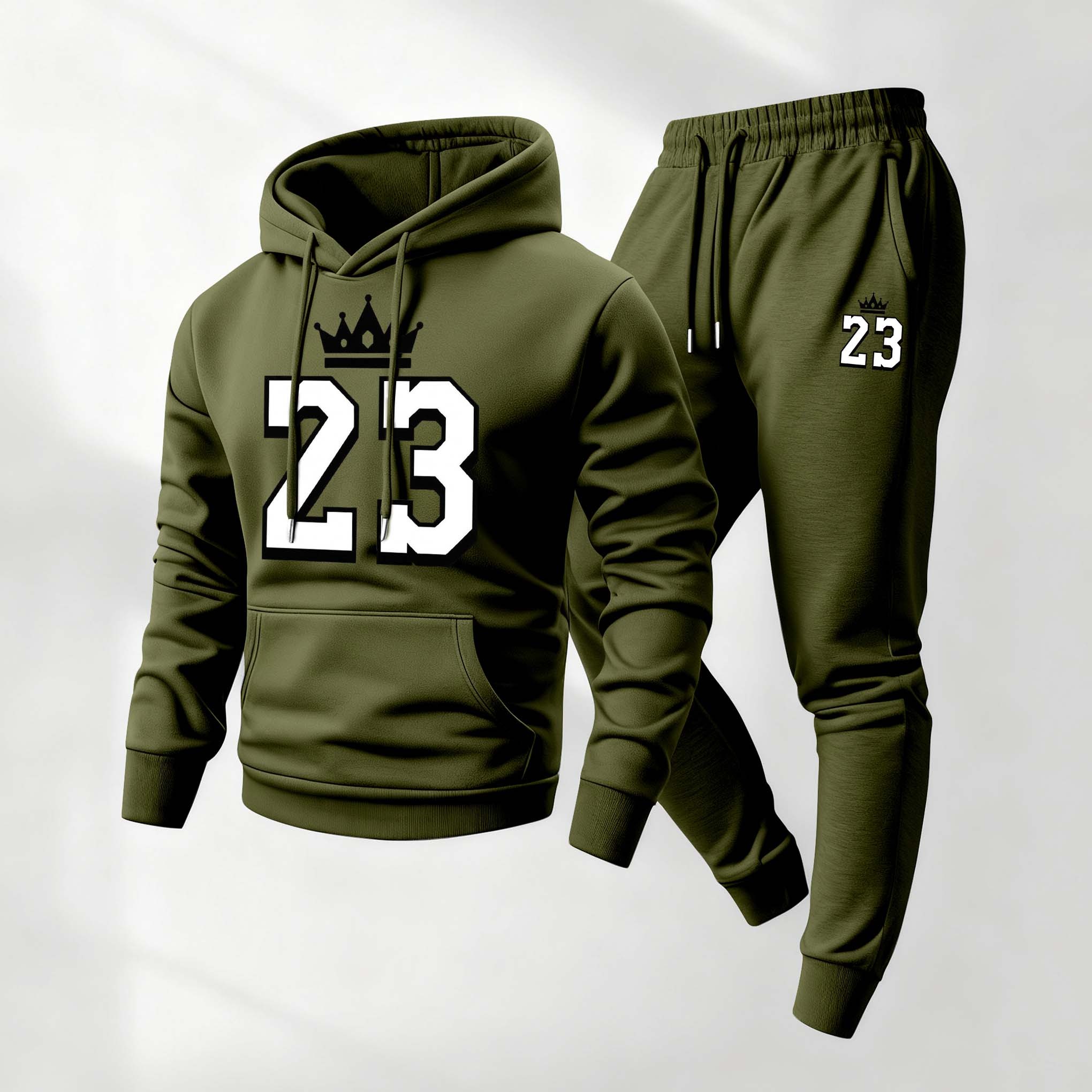 Sudadera retro Basketball 23 King diseñoed con gorrasucha And Drawstring Track pantalón Set, casual Athletic de manga larga Hooded chaqueta And pantalón, Suitable For Fall And Winter, Street Style sudadera con gorrasucha Set, Everyday Wear, Indoor And para exterior Sportswear para hombre