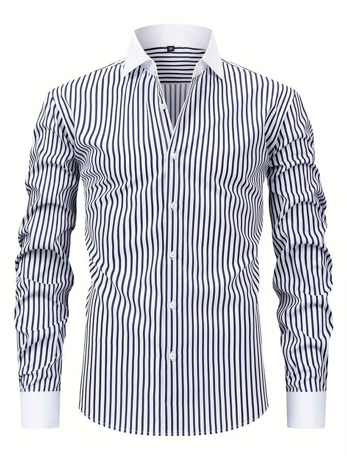 Camisa retro Abstract Art estampado Comfortable ejecutivo Style para hombre
