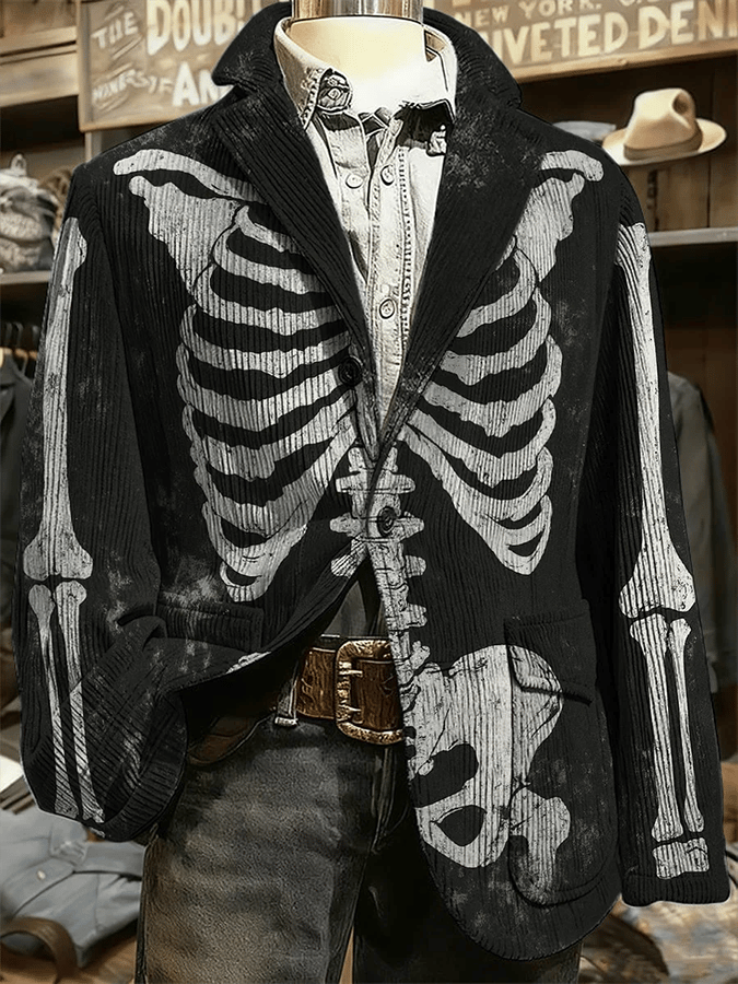 Saco retro Skeleton casual para hombre