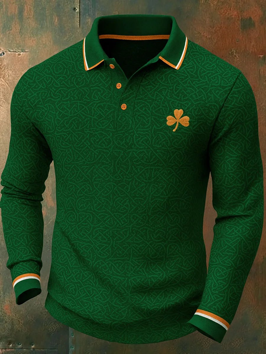 Camisa polo St. Patrick's Day casual para hombre