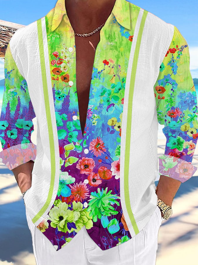 Camisa Hawaii estampado de moda Vacation And casual para hombre