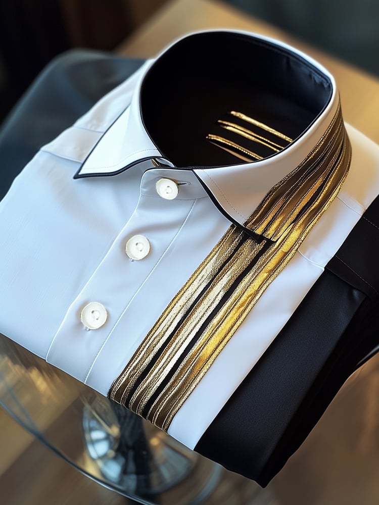 Camisa ejecutivo casual solapa de manga corta para hombre