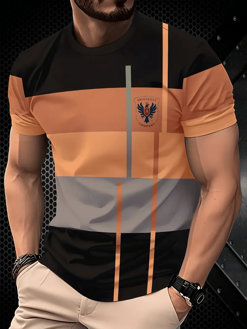 Camiseta de manga corta with a rayas logo estampado para hombre