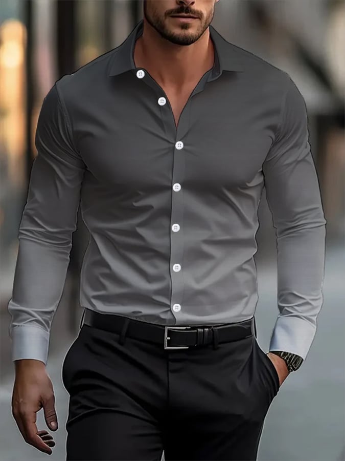 Camisa degradado ejecutivo casual para hombre