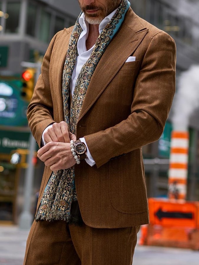 Chaqueta vintage Single Breasted bolsillo Gentleman's ejecutivo Suit para hombre