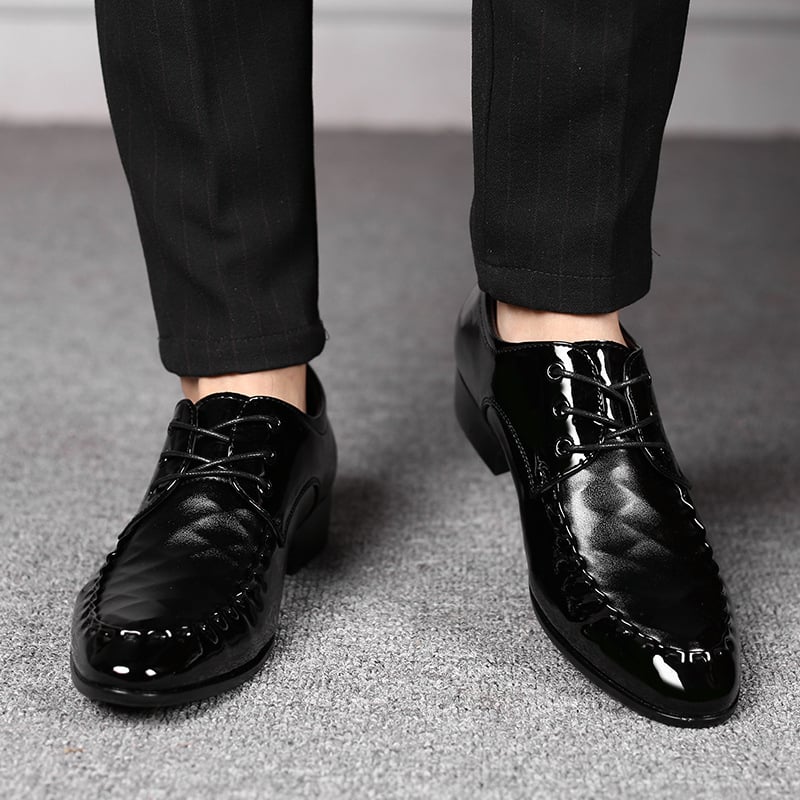 Zapatos ejecutivo casual Pointed Toe Patchpara trabajo Patant Faux cuero para hombre