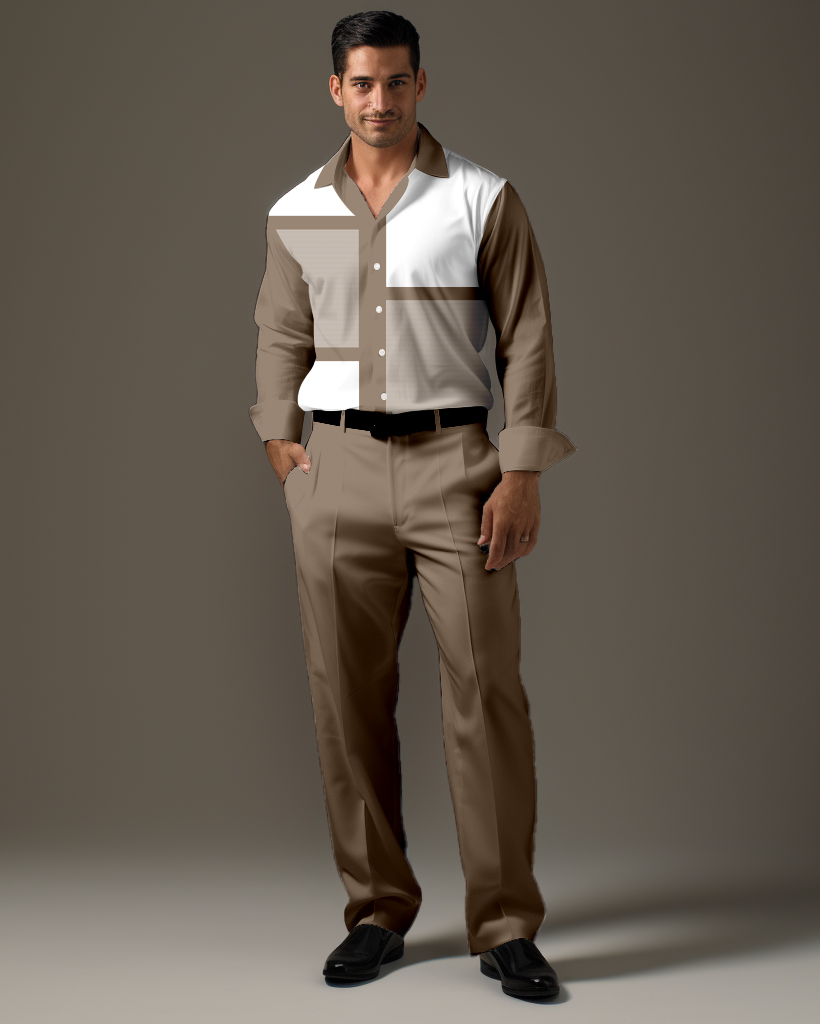 Camisa Gradient estampado de manga larga Walking Suit 520 para hombre