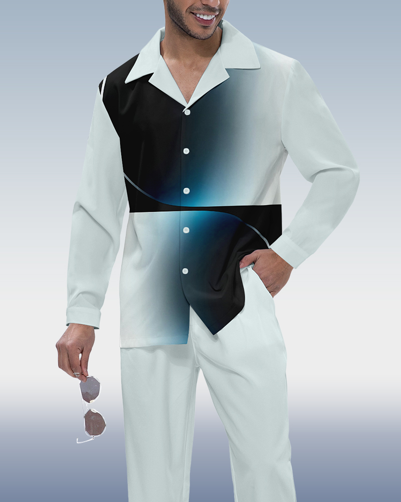 Camisa Gradient estampado de manga larga Walking Suit 314 para hombre