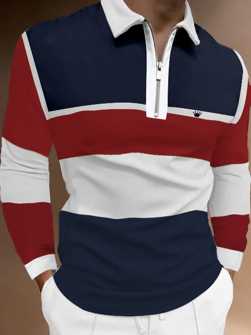 Camisa polo Contrast casual para hombre
