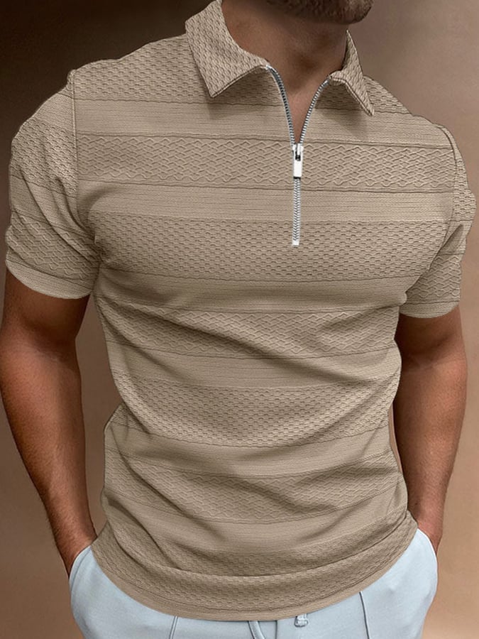 De moda casual solapa tejidoted jacquard Polo