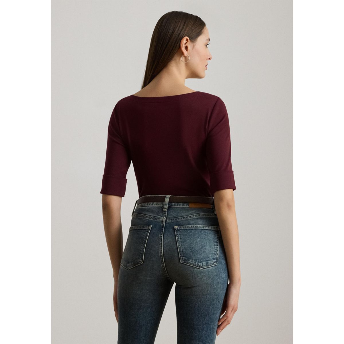 Women's Cotton Boat Neck Top - 12