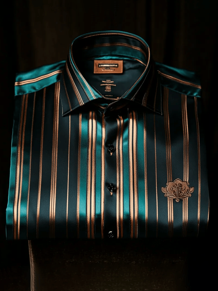 Camisa elegante Romantic a rayas de manga larga para hombre