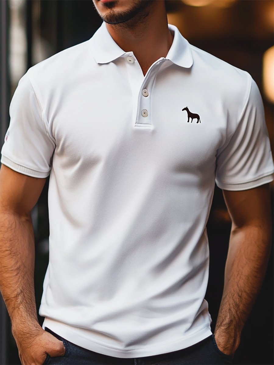 Camisa polo ejecutivo casual Button de manga corta para hombre