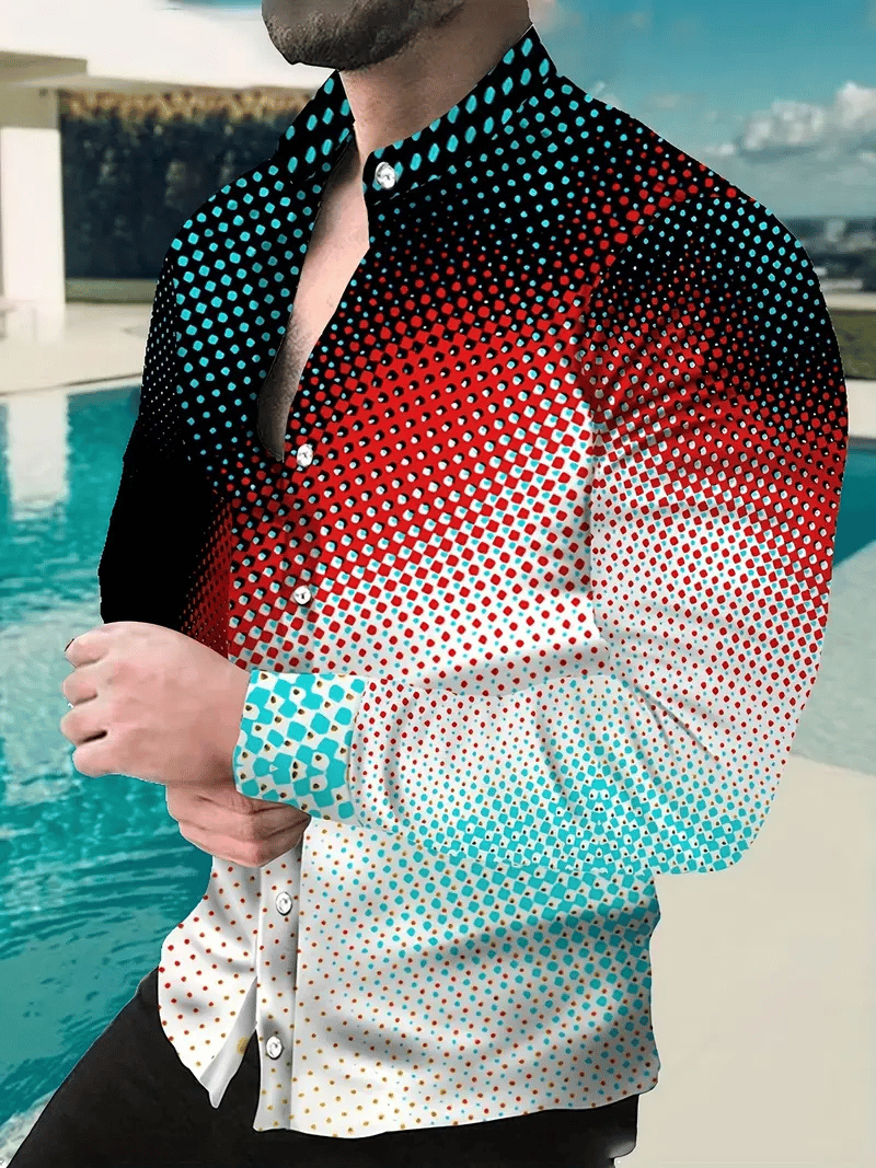 Camisa a cuadros ejecutivo de manga larga para hombre