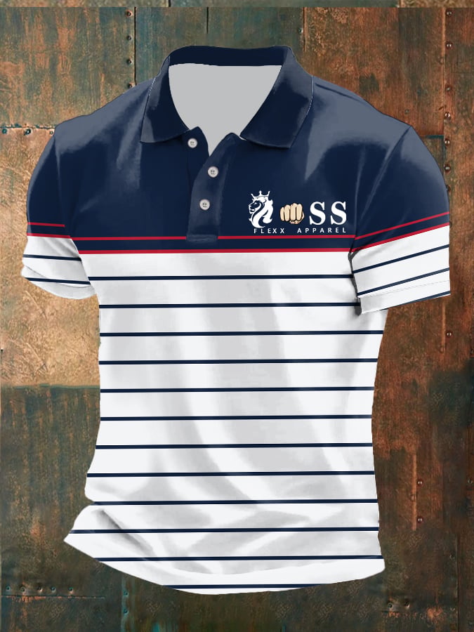 Camisa polo retro ejecutivo casual contrast color para hombre