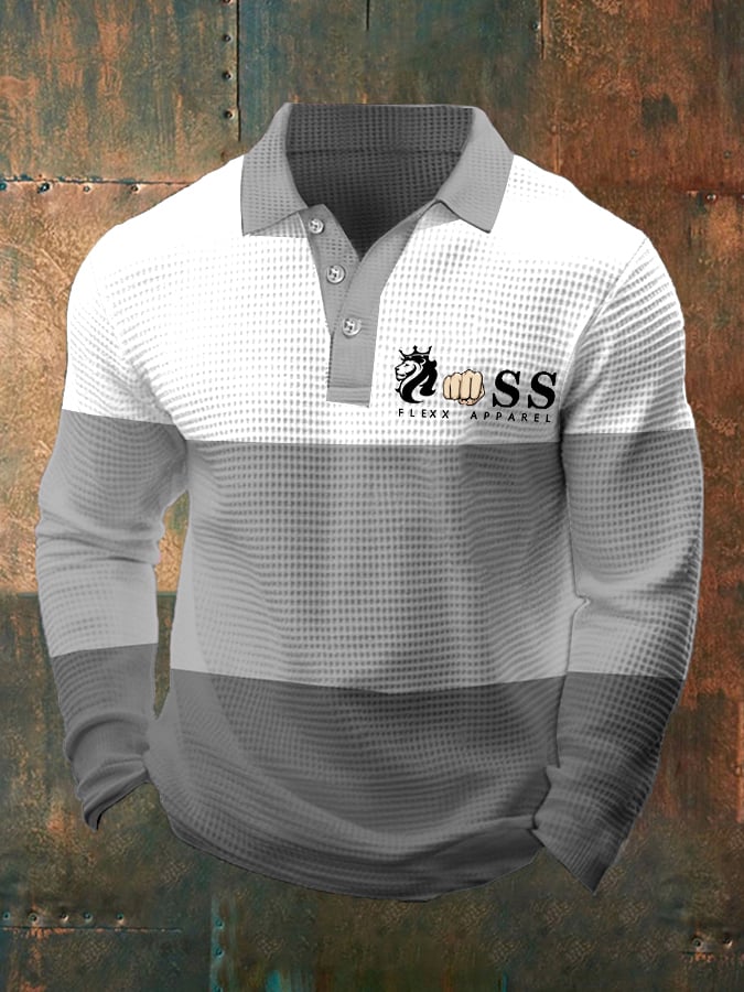 Ejecutivo casual Contrast Waffle Polo Top para hombre