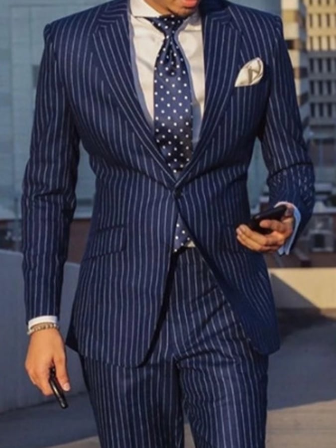 Ejecutivo Double Breasted Side Suit Two-Piece Suit para hombre